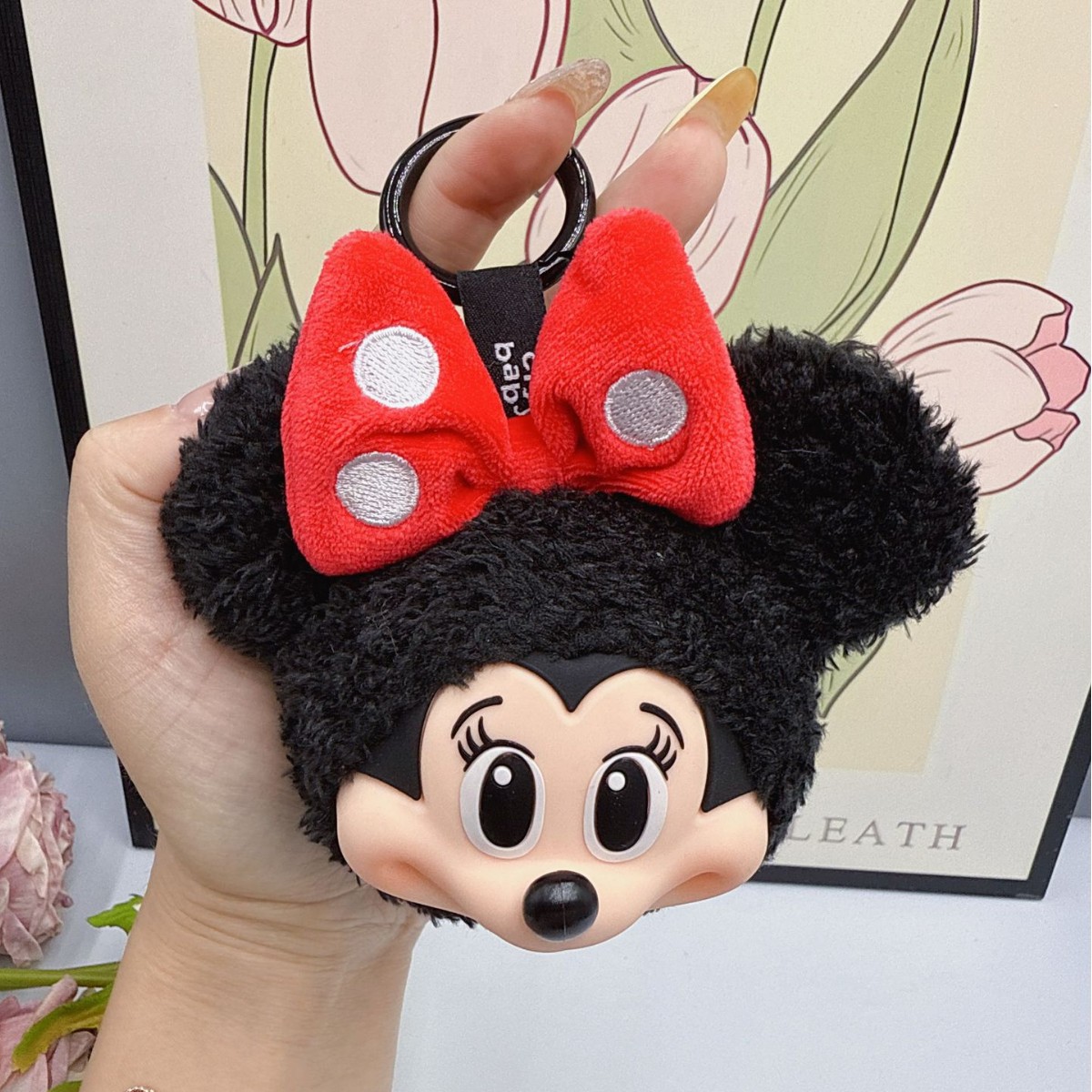 Cute Anime Merchandise - Mickey Minnie Plush Doll Keychain Cute