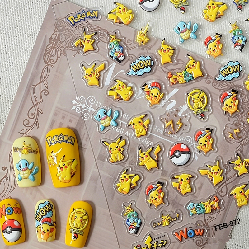 Cartoon Anime Pikachu Nail Art - Anime Merchandise Nepal 评论和价格